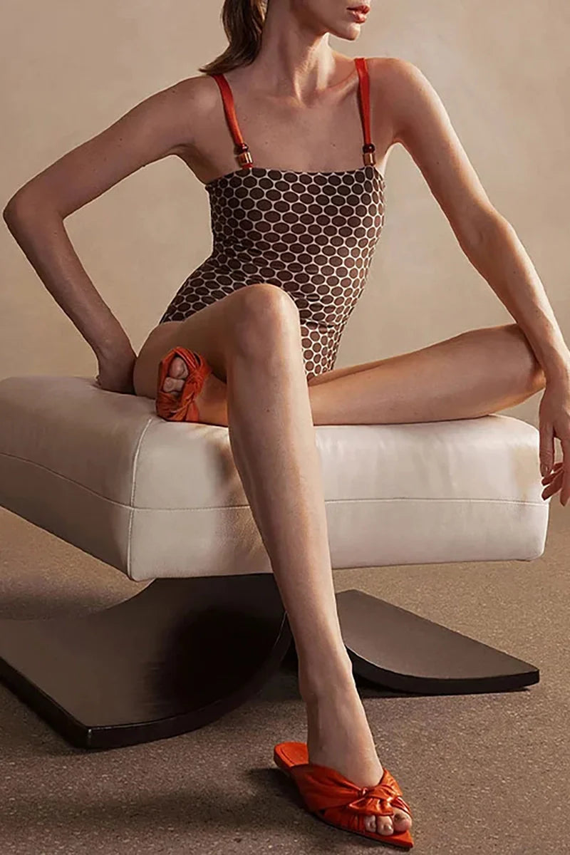 Luxury Reversible Swimsuit with Hermes-Inspired Print-ROVOLE