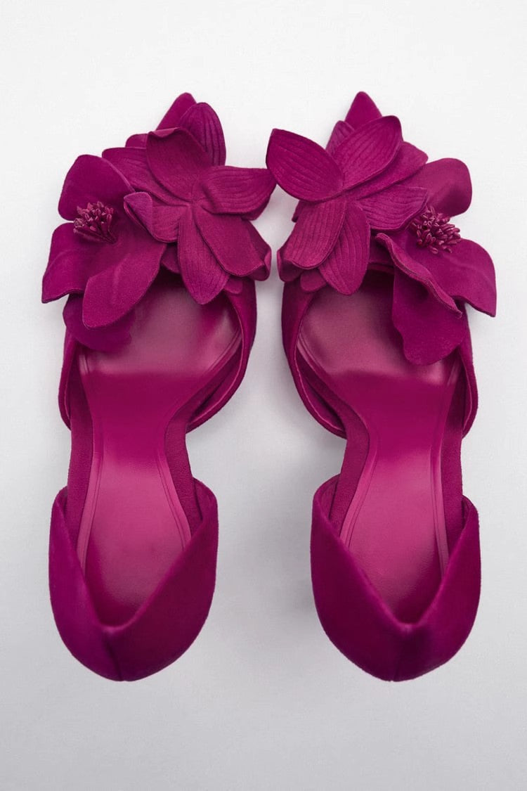 Flower Embellished Pointed High Heels-ROVOLE