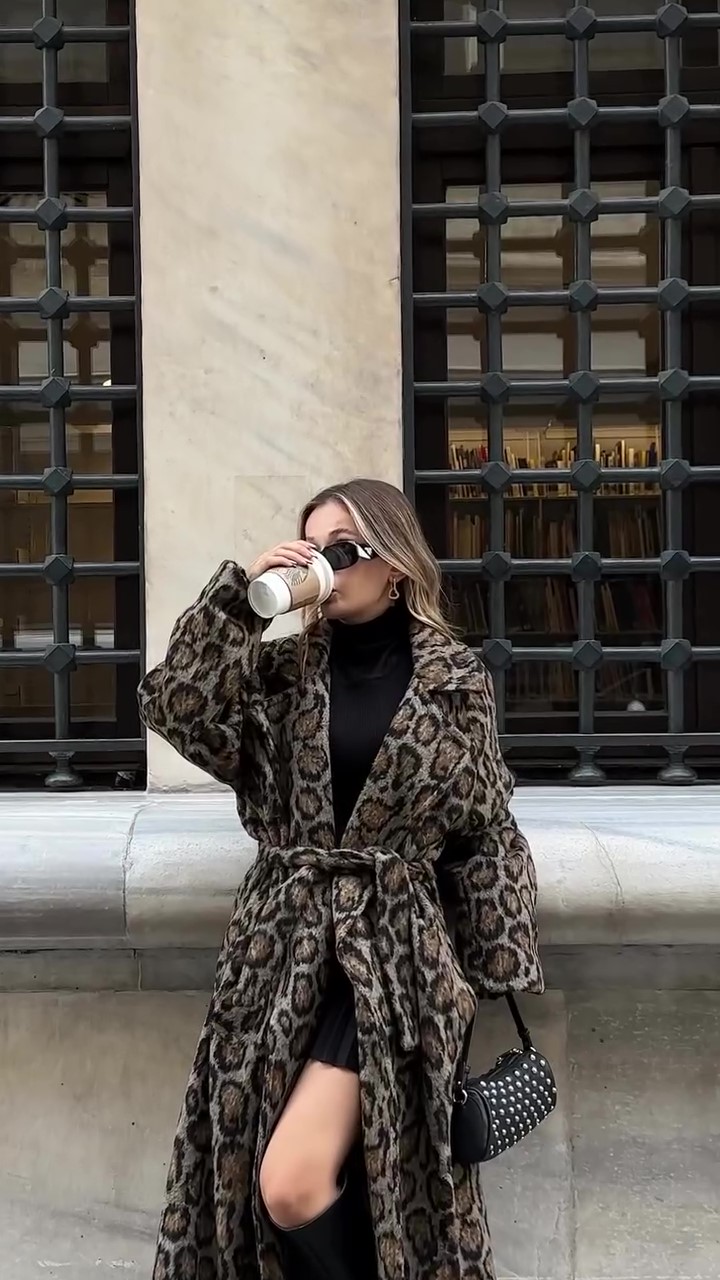 Trafni Designer leopard print coat-Massicos