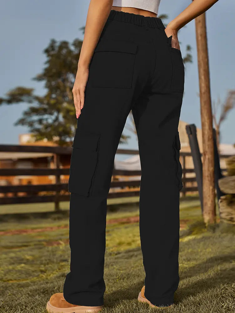 Retro Utility Denim Cargo Pants-Massicos