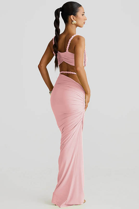 Sea Breeze Halter Bikini & Skirt Set-ROVOLE