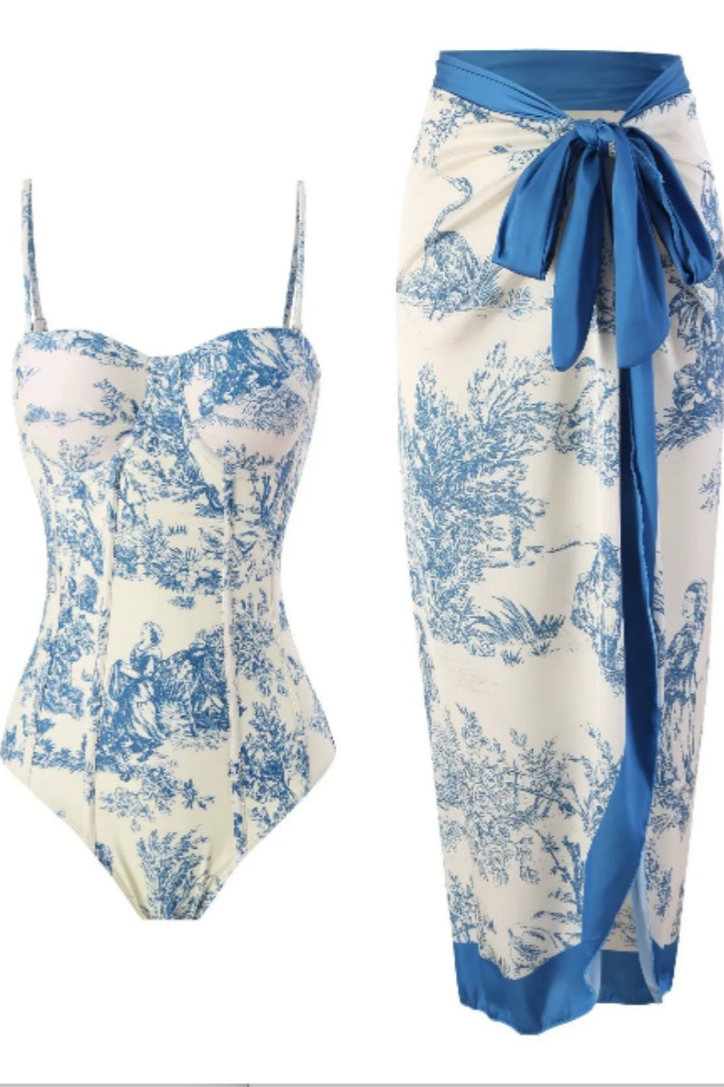 Tight and Thin Retro Sunscreen Swimsuit-ROVOLE
