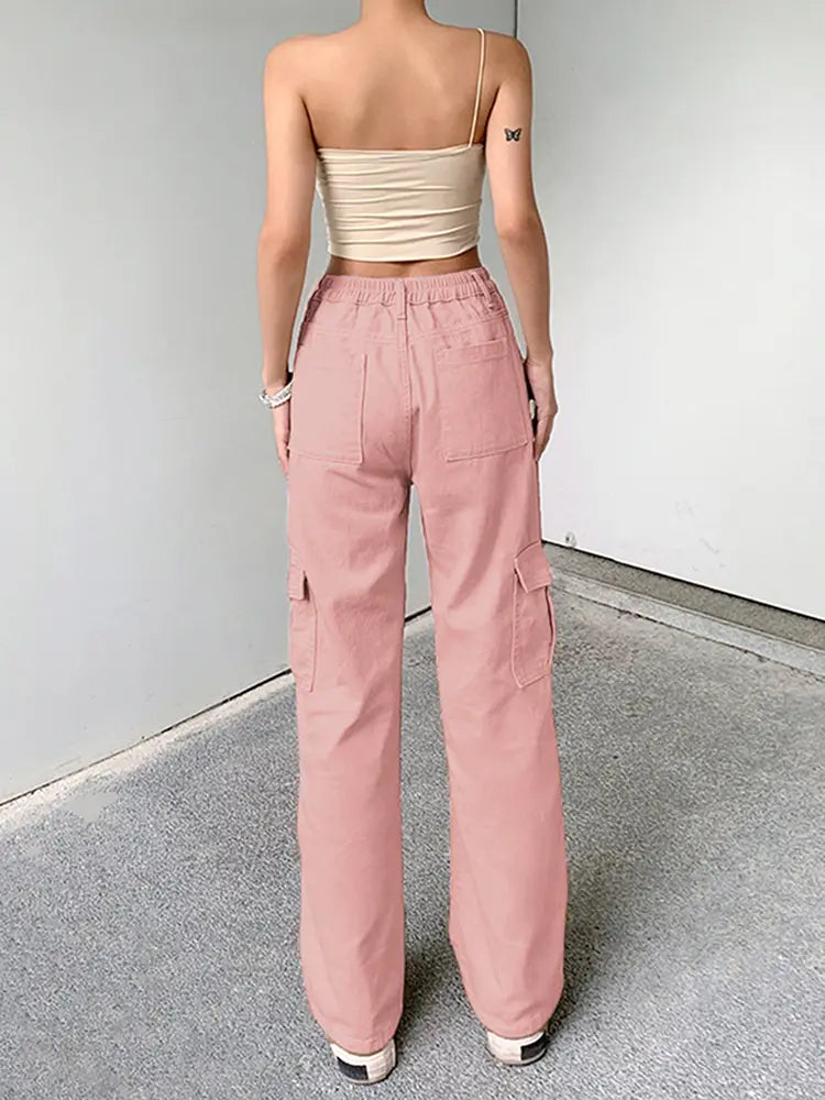 Versatile Elastic Denim Work Pants-Massicos