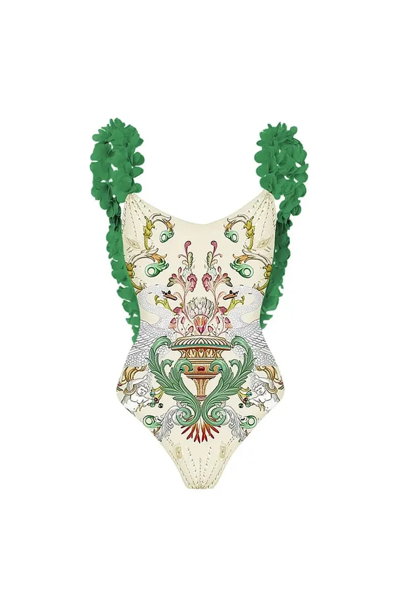 Appliqué Backless Sexy Swimsuit Set-ROVOLE