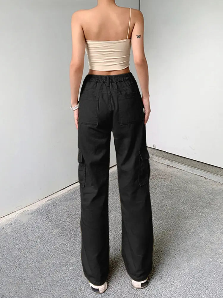 Versatile Elastic Denim Work Pants-Massicos