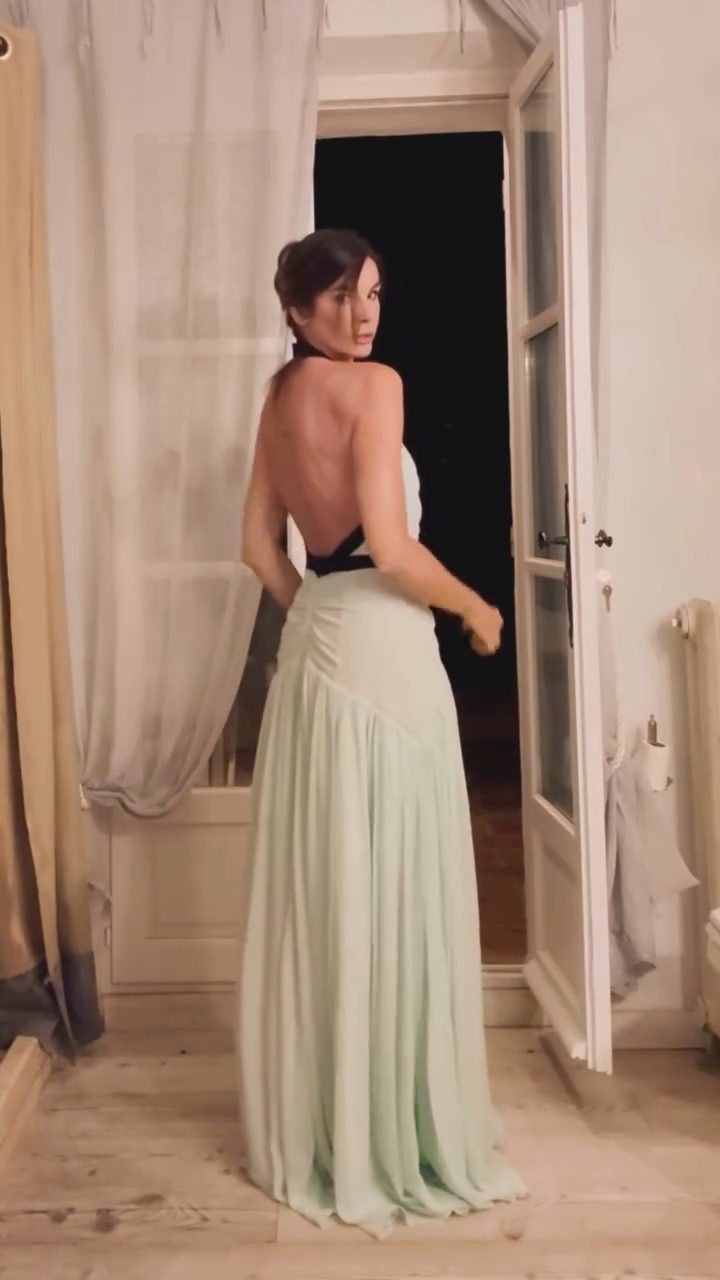 Mint Green Halter Maxi Dress with Black Trim-ROVOLE