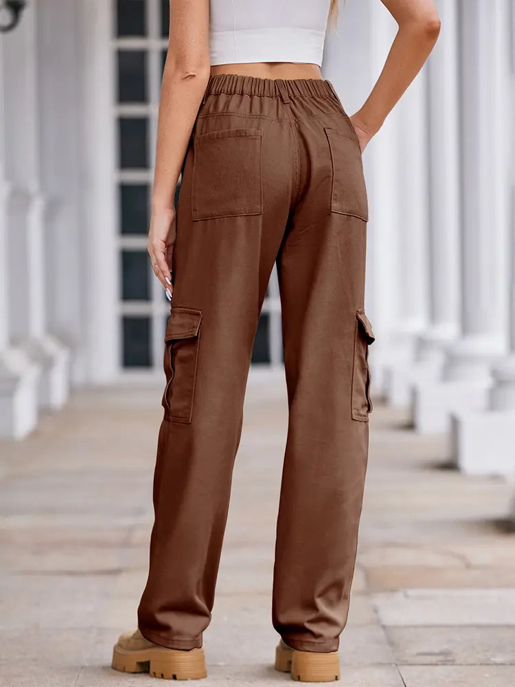 Spring Wash Denim Drawstring Cargo Pants-Massicos