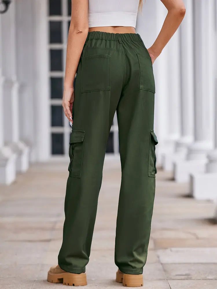 Spring Wash Denim Drawstring Cargo Pants-Massicos