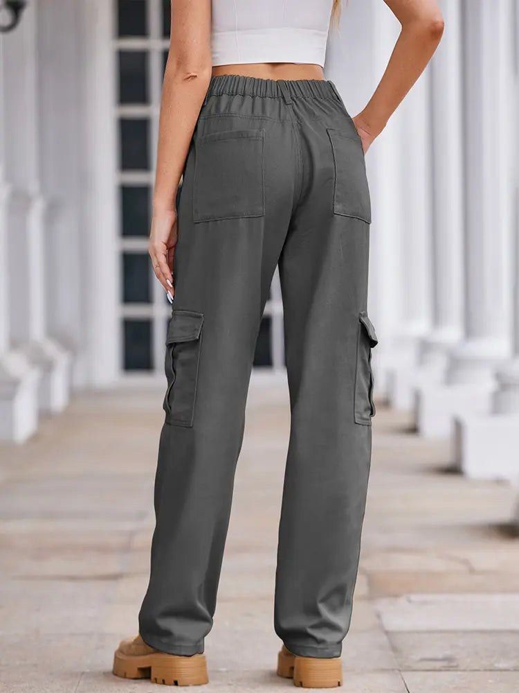 Spring Wash Denim Drawstring Cargo Pants-Massicos