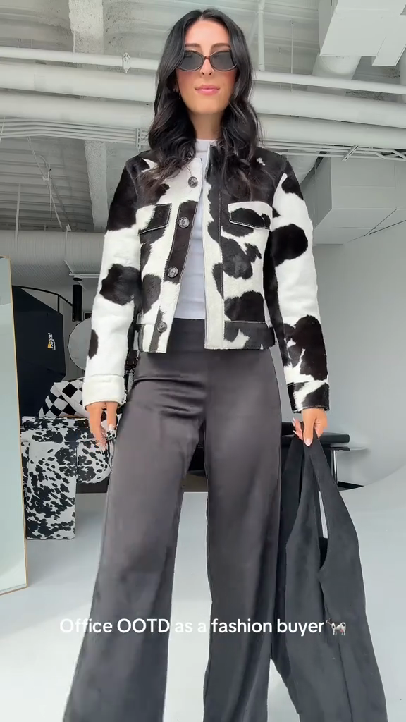 Cow - Print Faux Fur Jacket-Massicos