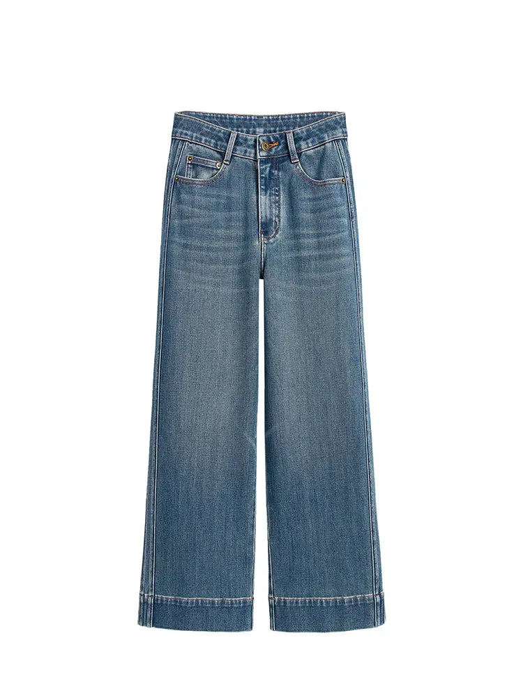 Petite High-Waist Wide-Leg Jeans-Massicos