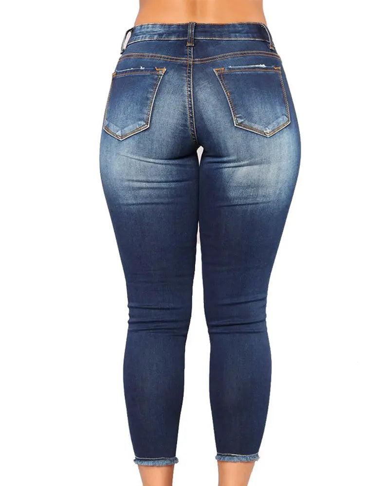 High-Waisted Stretch Skinny Jeans-Massicos