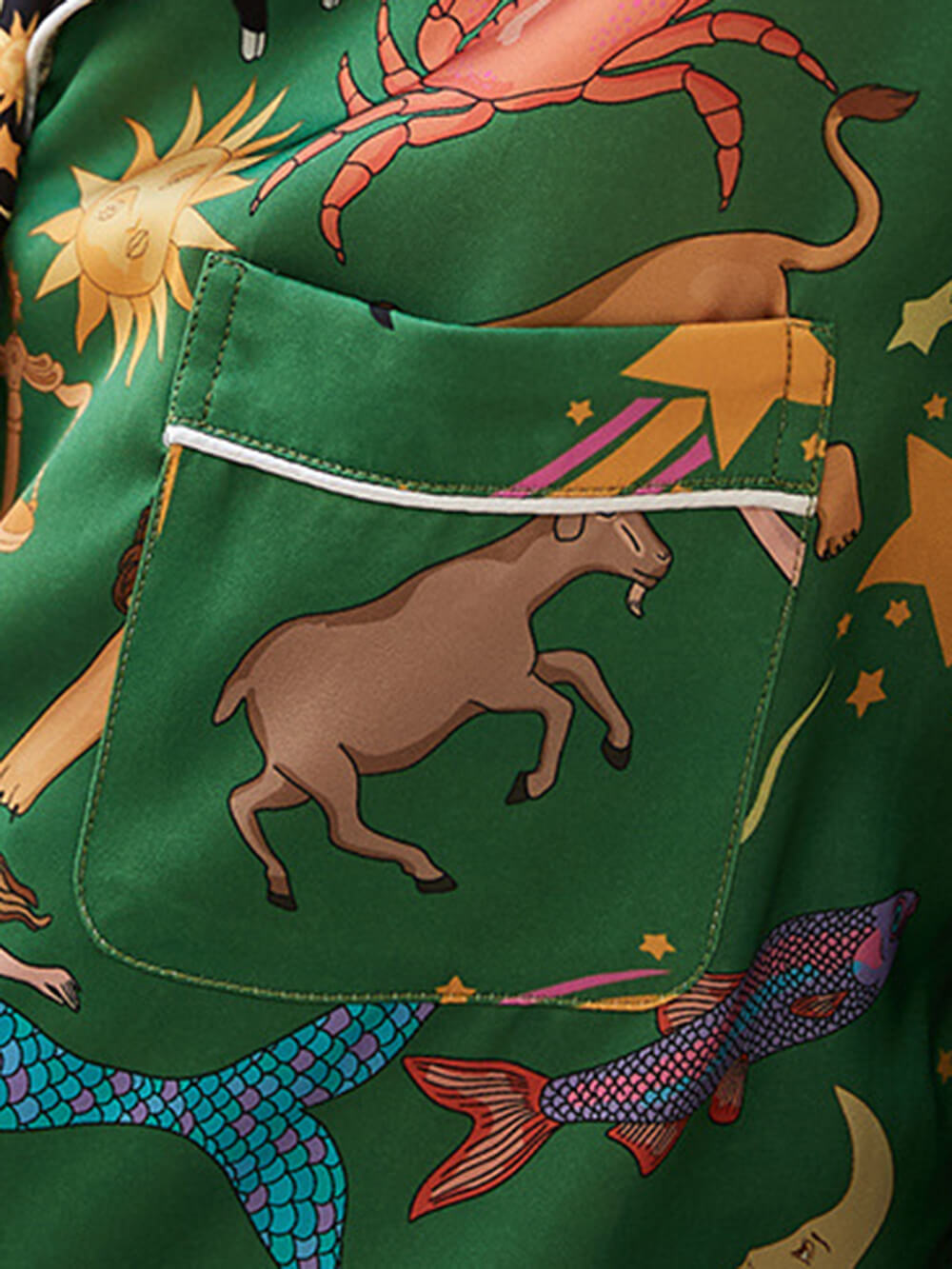 Green Constellation Print Pajama Set-Massicos
