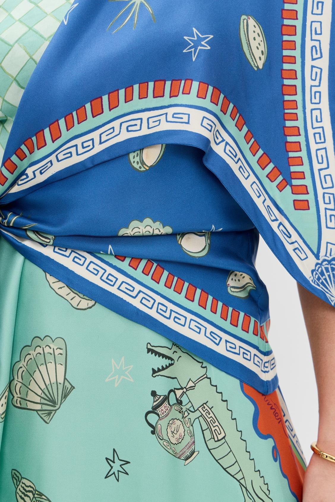 Surrealist Summer Scarf Midi Dress-ROVOLE