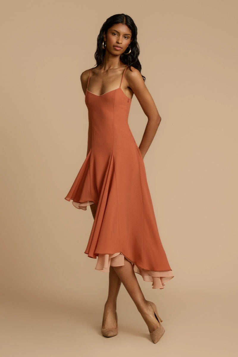 Dana  Peach Mini Dress-ROVOLE