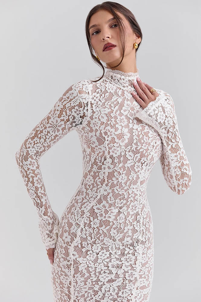 Lace High Waist Slimming Bodycon Dress-ROVOLE