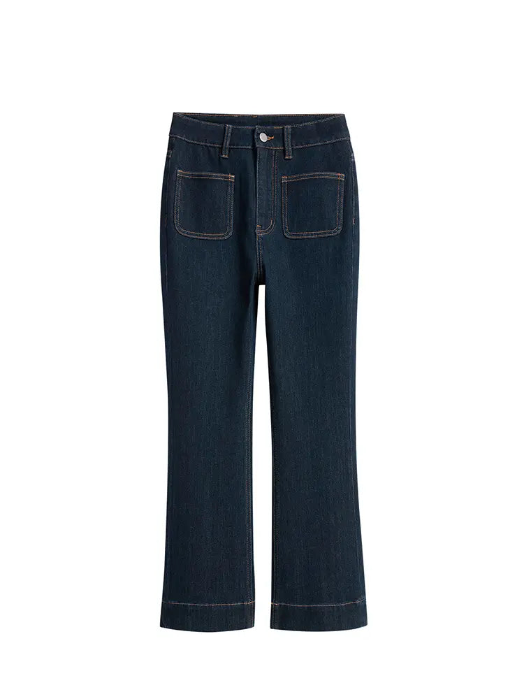 Petite Flare High-Waist Jeans-Massicos
