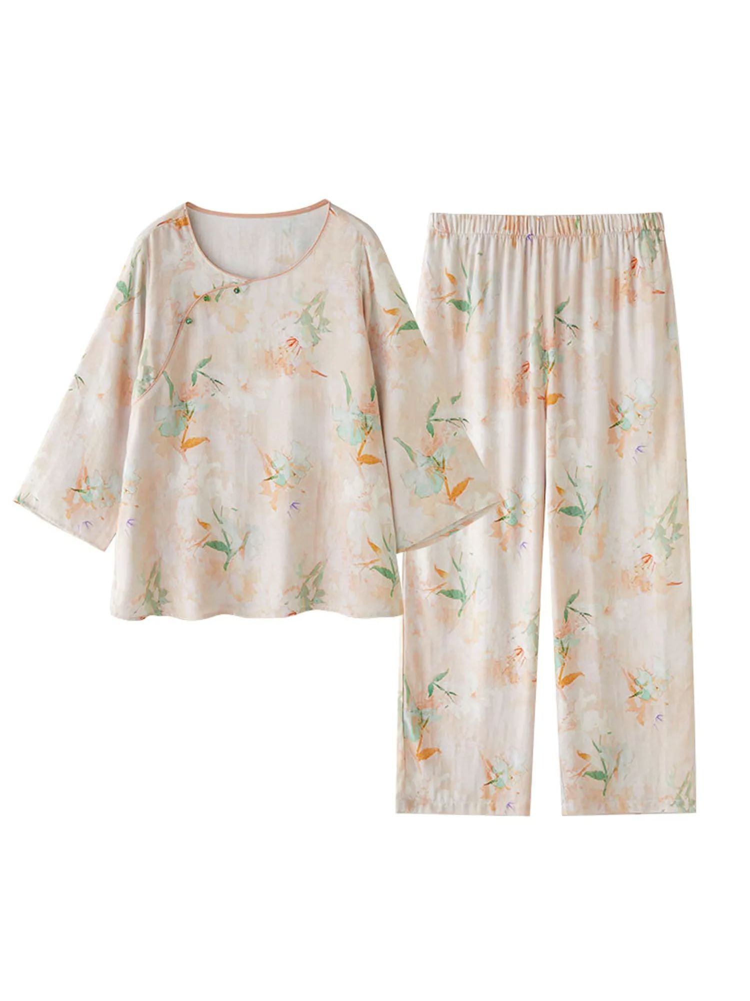 Eco-Friendly  Fiber Printed Pajama Set-Massicos