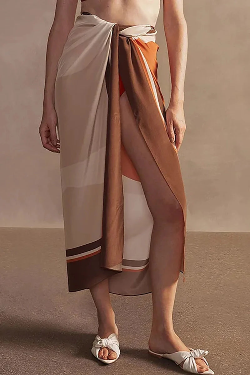 Luxury Reversible Swimsuit with Hermes-Inspired Print-ROVOLE