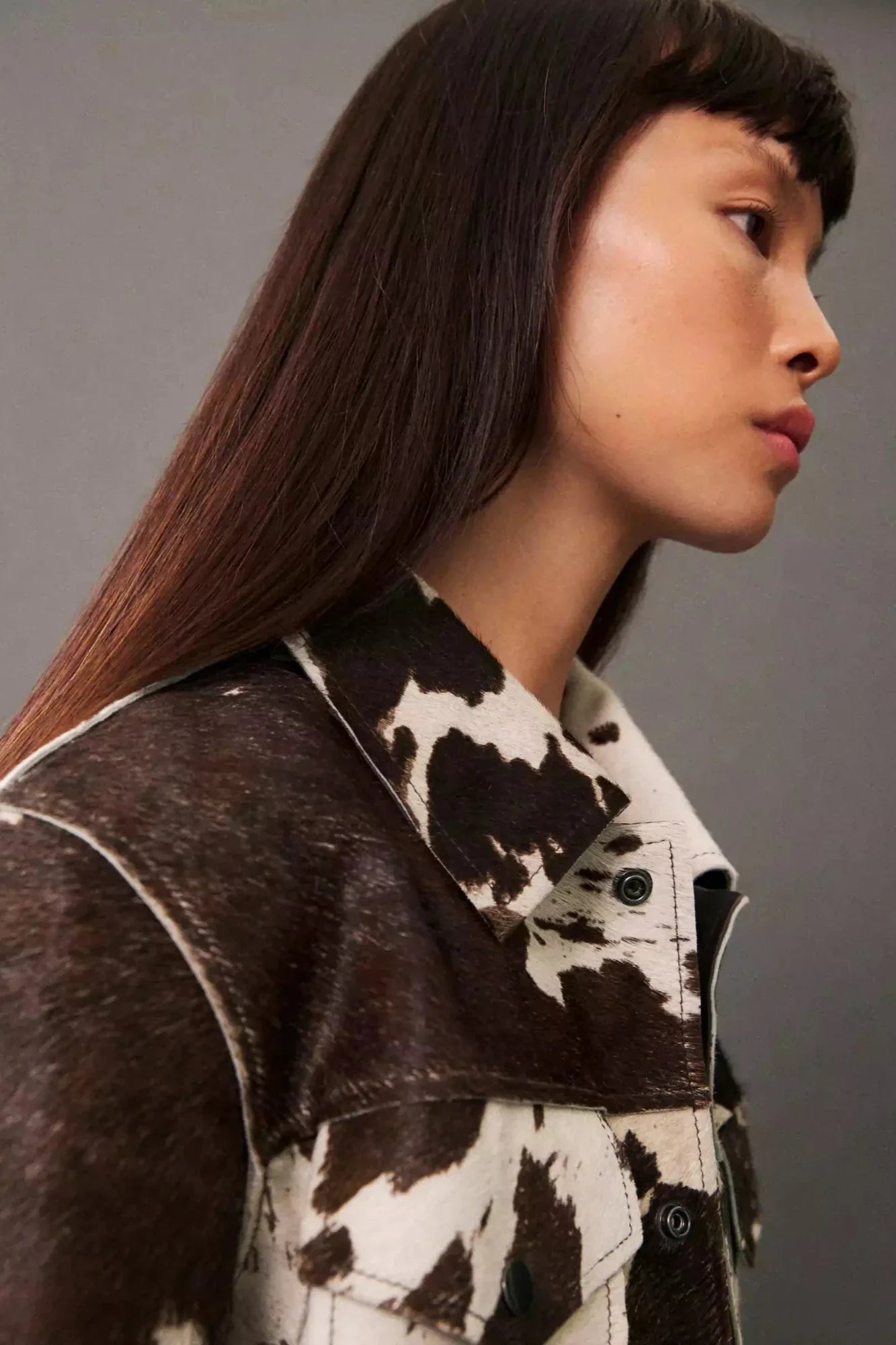 Cow Print Faux Fur Shirt-Style Jacket-ROVOLE