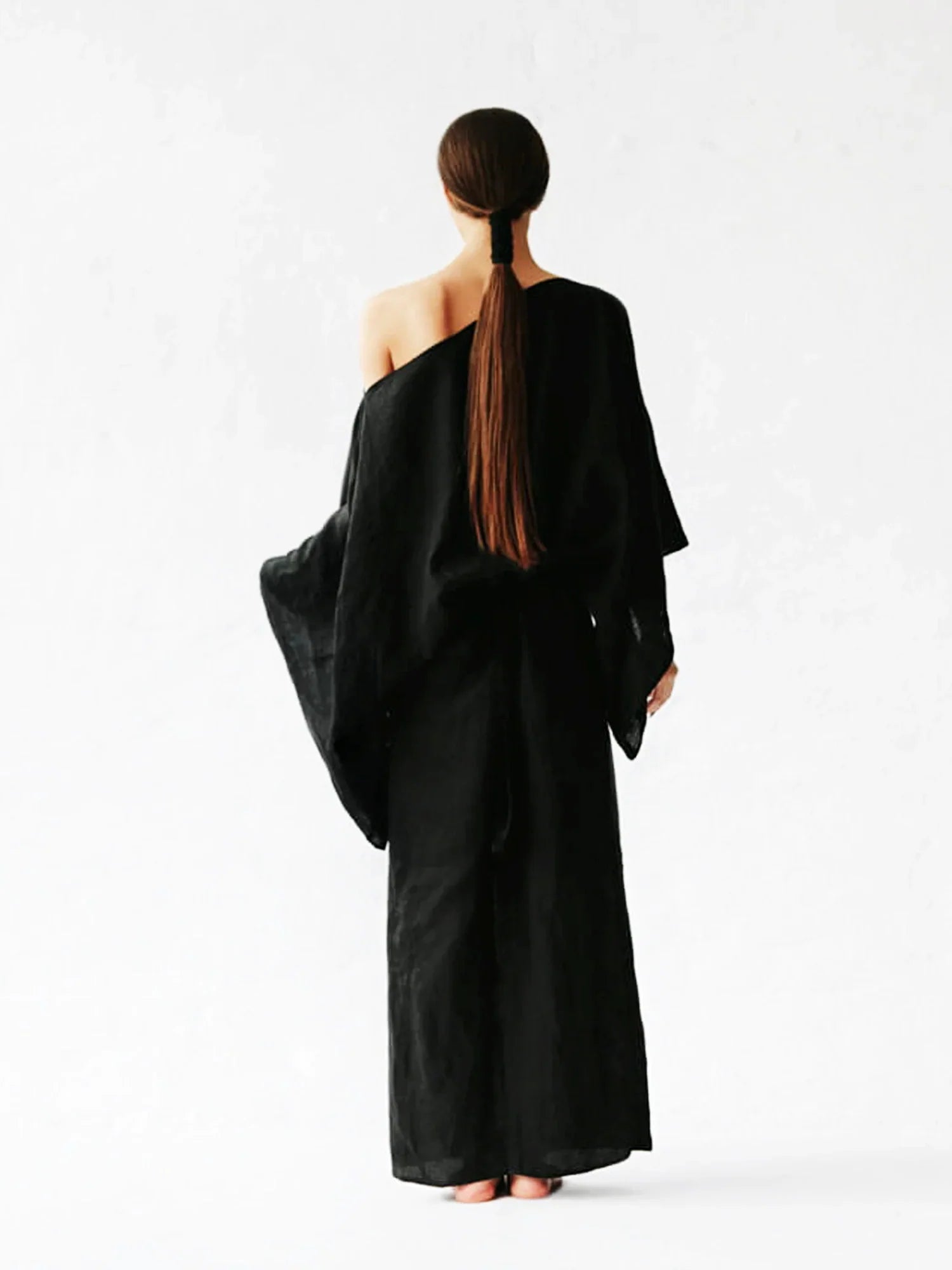 Crimson Linen Breeze Kimono Dress-Massicos