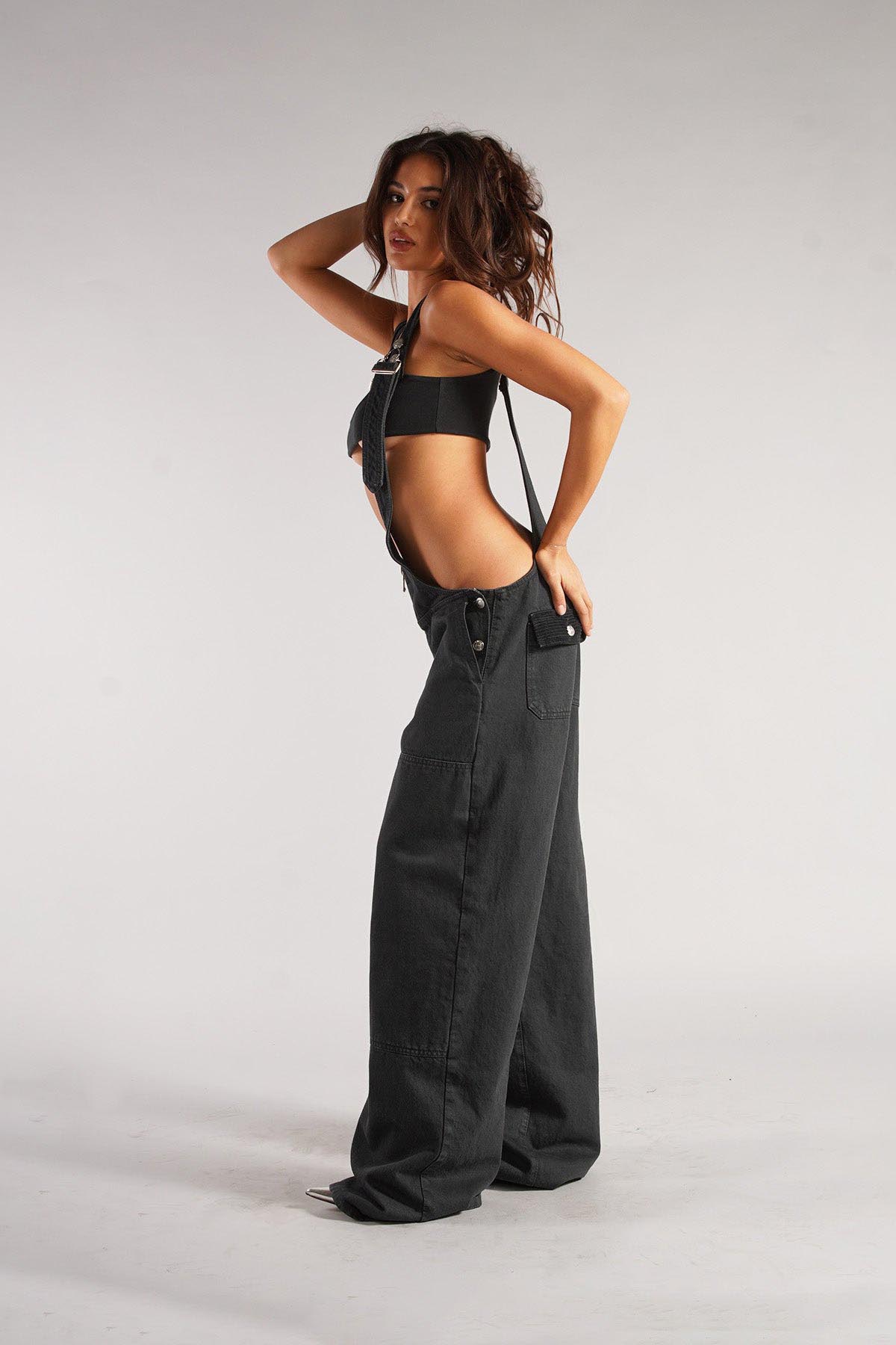 Chic Utility Denim Jumpsuit-ROVOLE