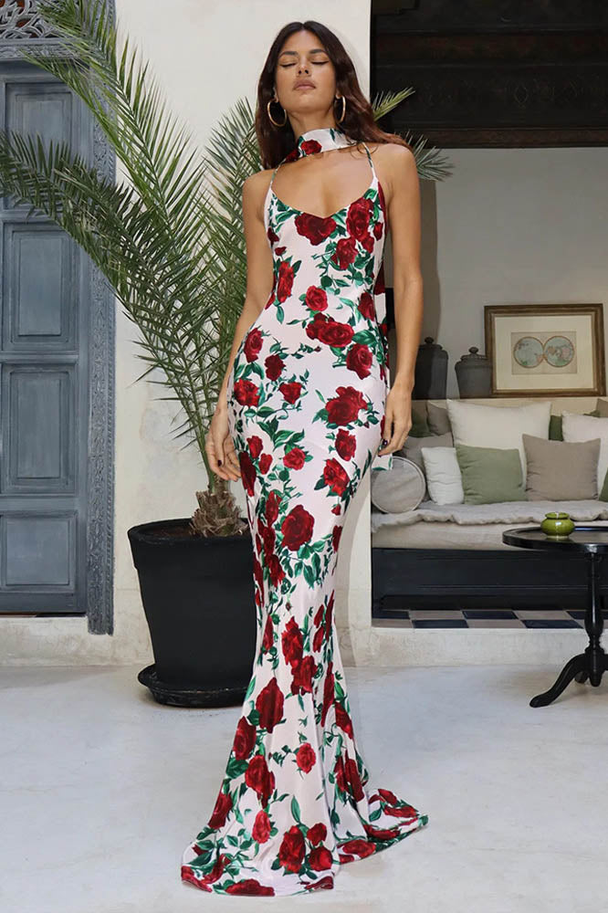 Whispers of Spring – Floral V-Neck Dress-ROVOLE