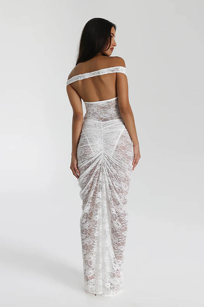 Lace Whisper – Backless Skirt Ensemble-ROVOLE