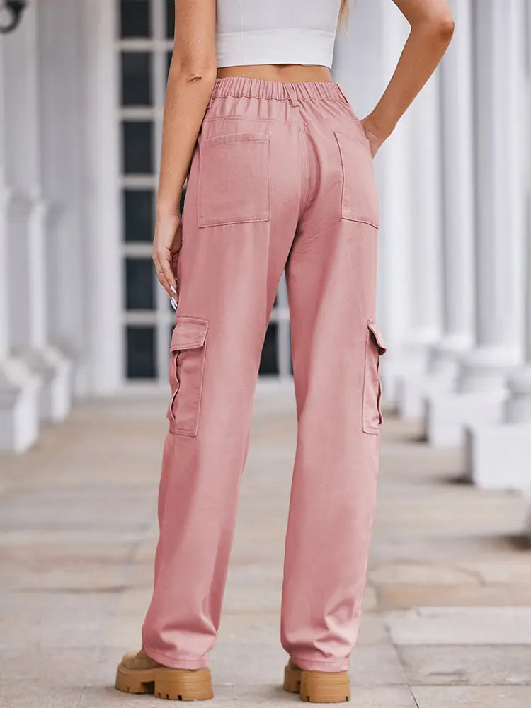 Spring Wash Denim Drawstring Cargo Pants-Massicos