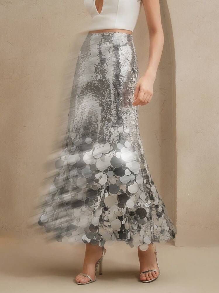 sequined long skirt-Massicos