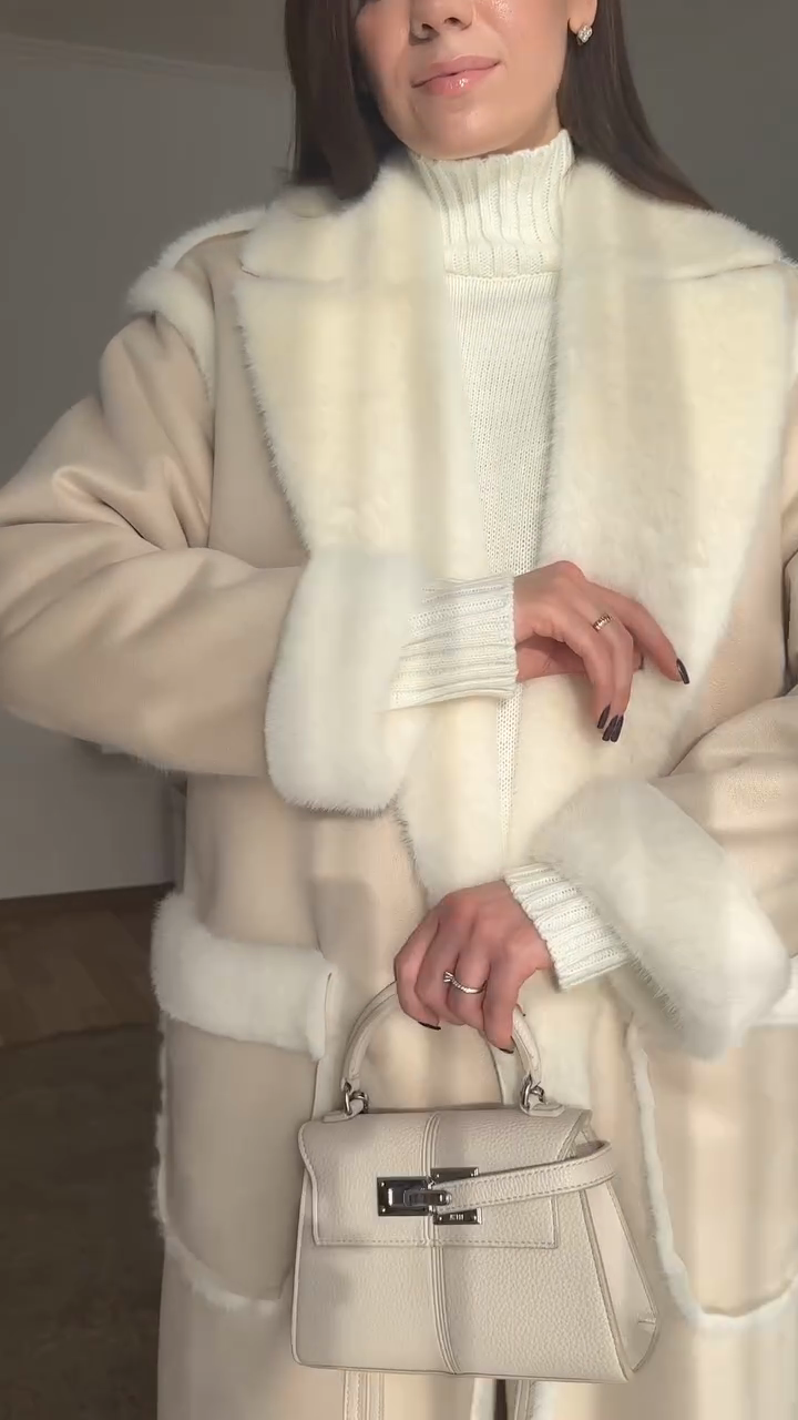 Beige long coat-Massicos