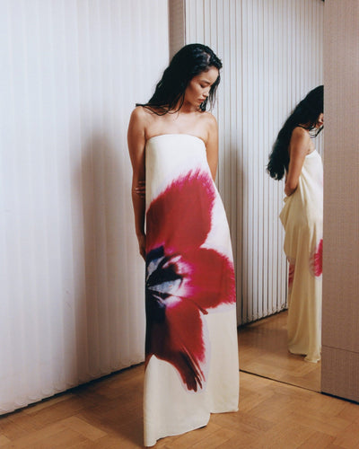 off-the-shoulder floral-print maxi dress-Massicos