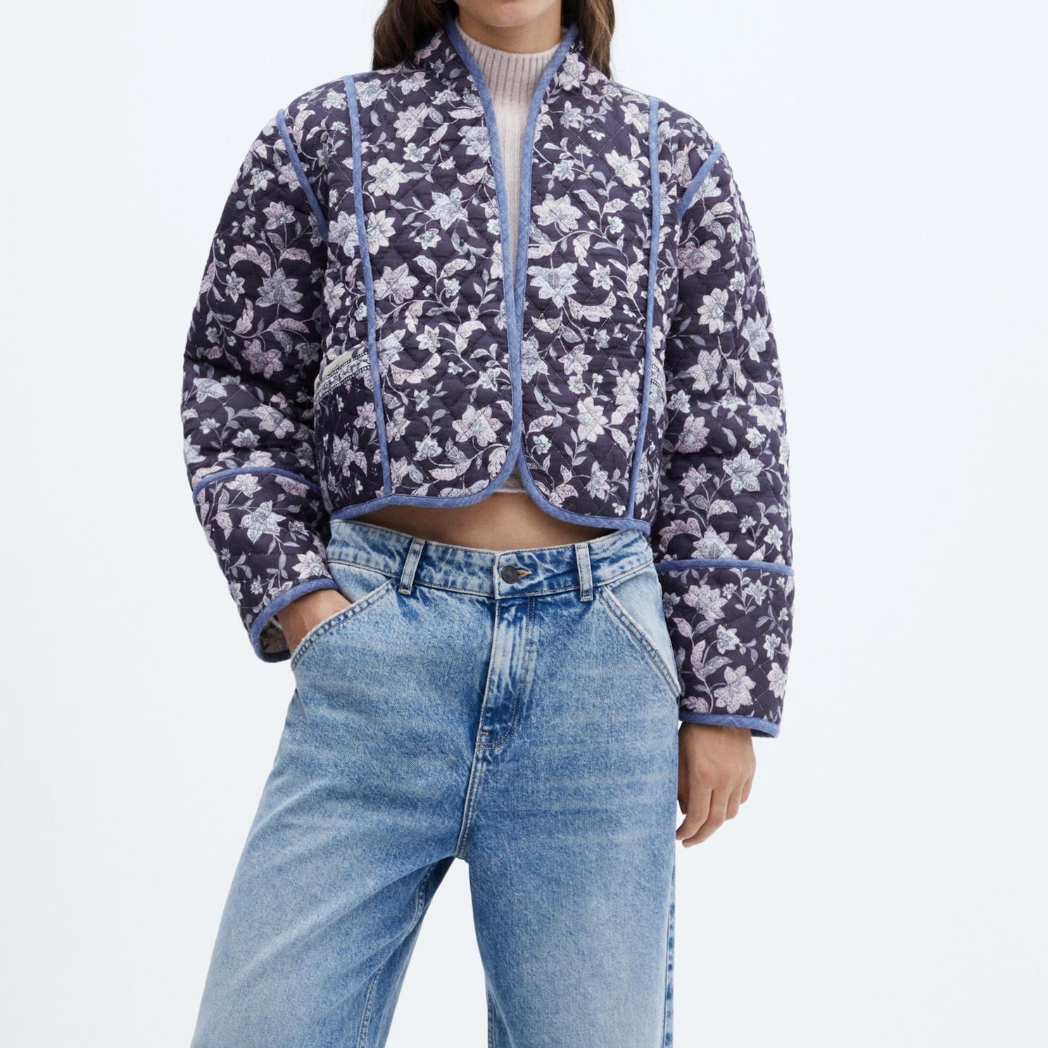 Ethnic Flower Print Reversible Jacket-Massicos
