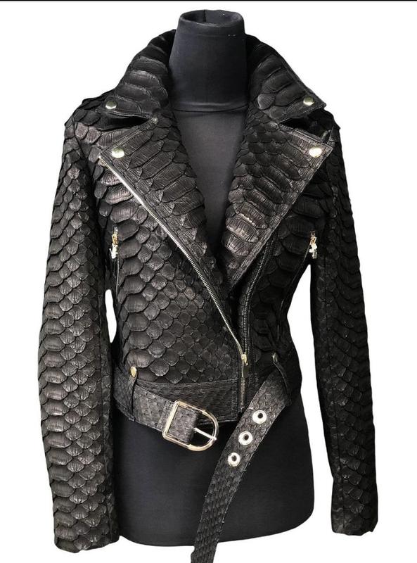 Dark Grey Crocodile Embossed Leather Jacket-Massicos