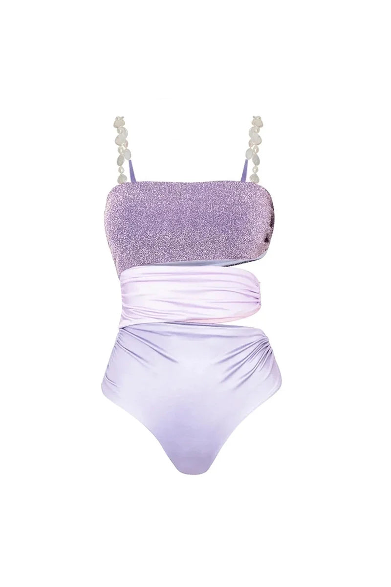 Glitter Cutout Resort Swimsuit Set-ROVOLE
