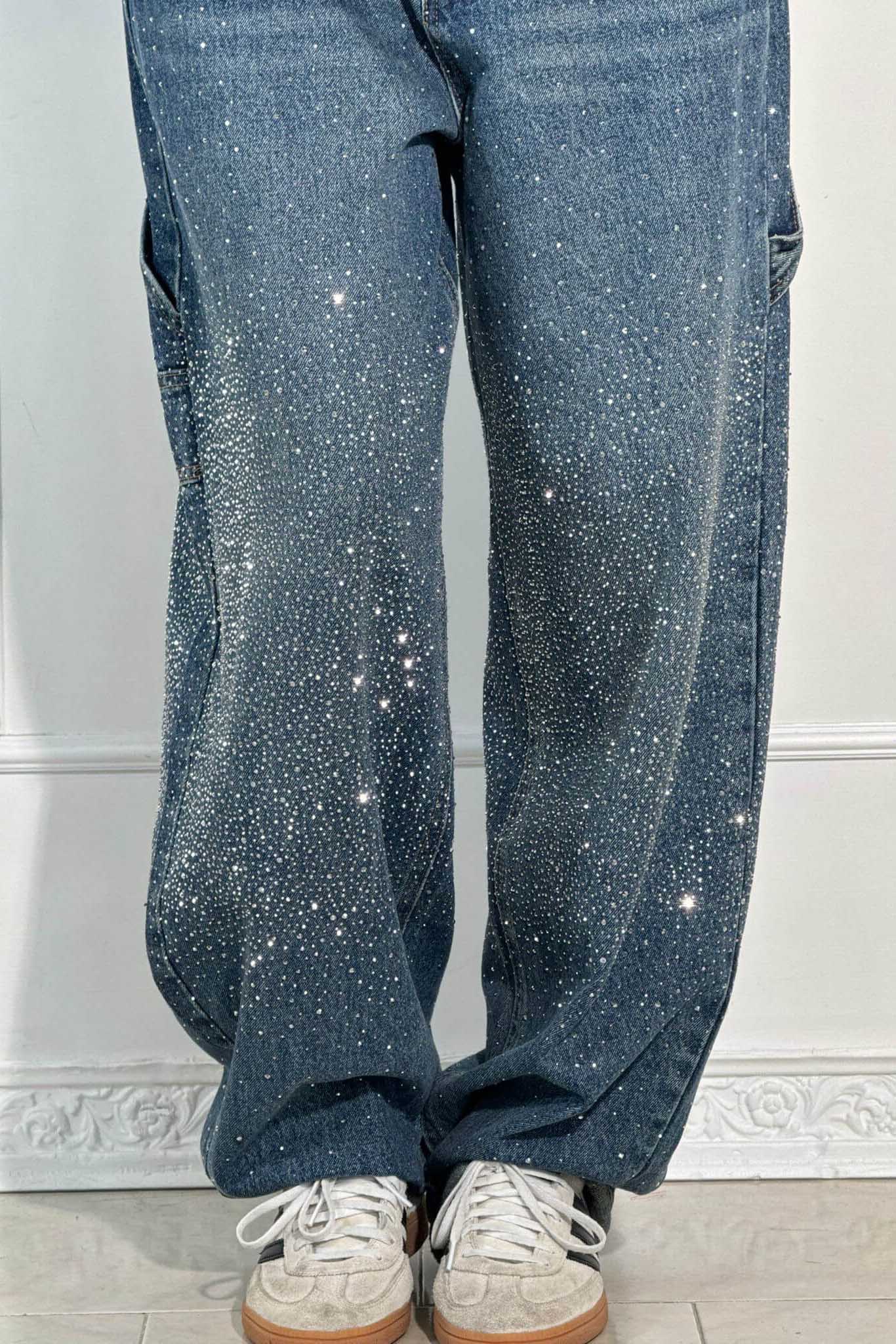 Balloon Carpenter Shine Denim Jeans-ROVOLE
