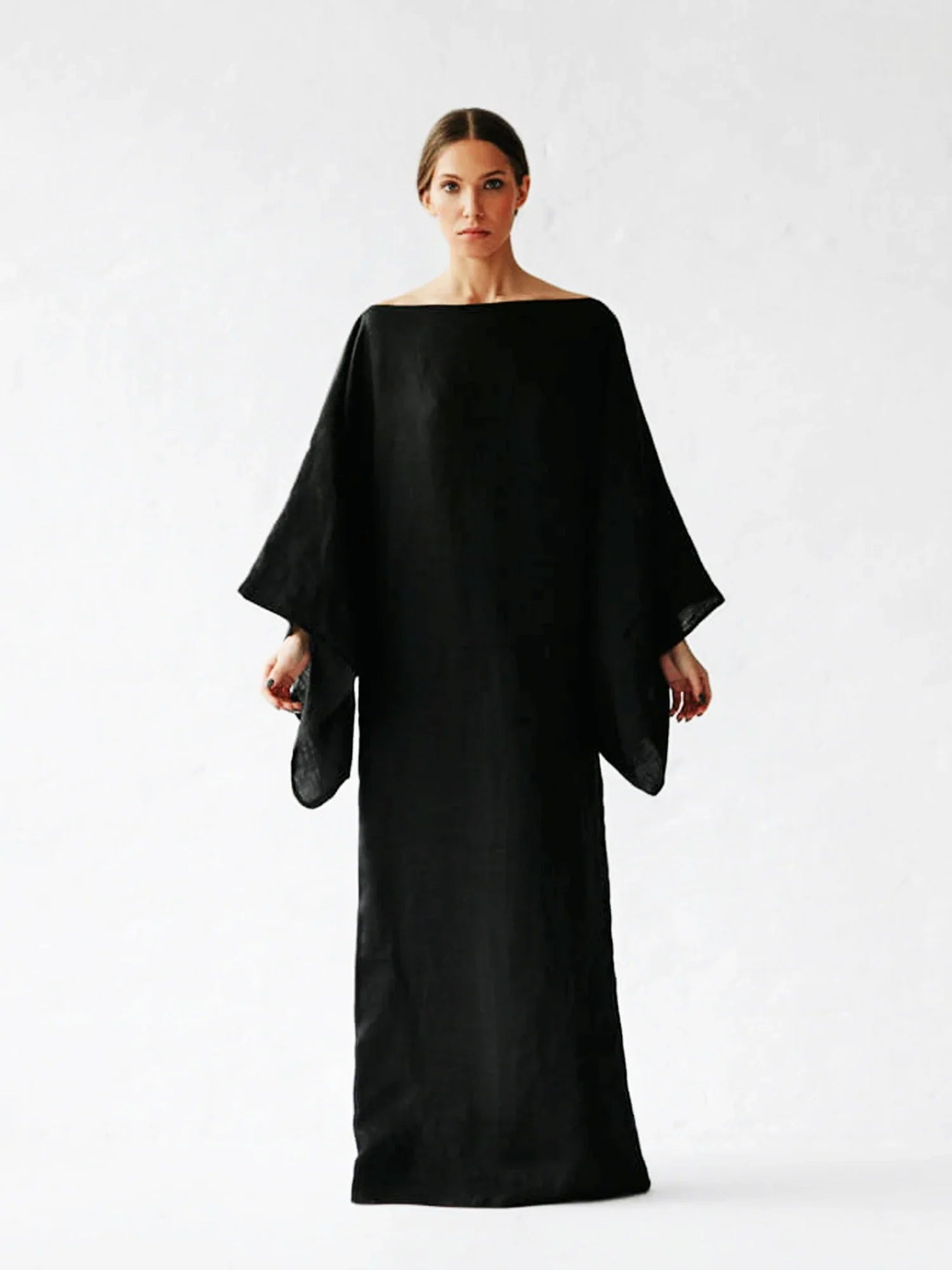 Crimson Linen Breeze Kimono Dress-Massicos