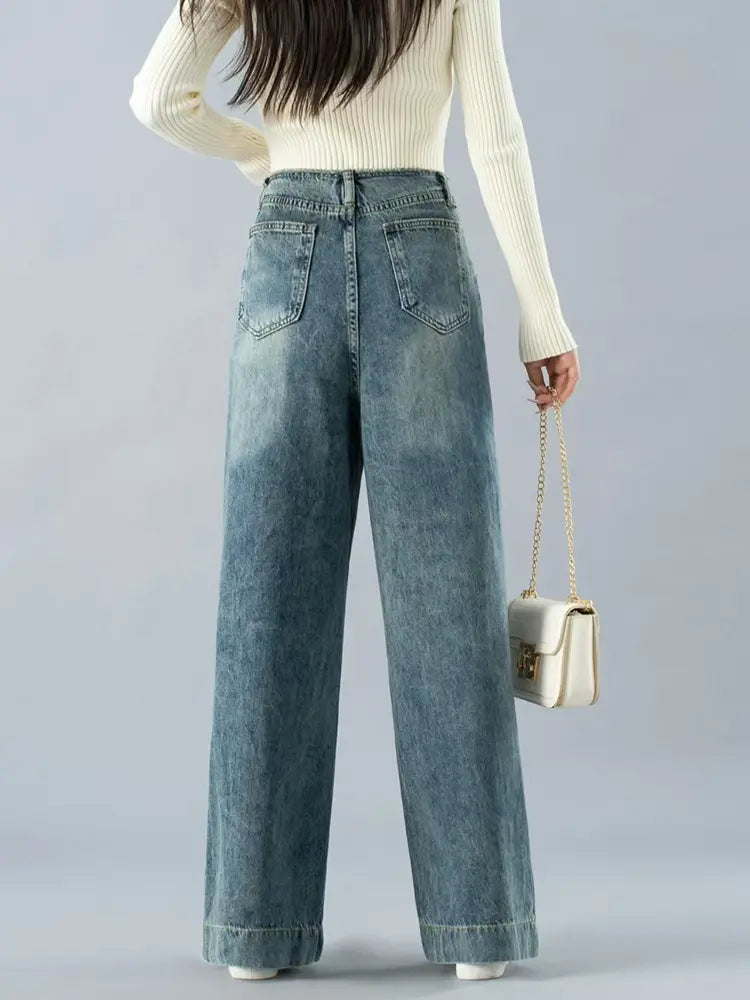 High-Waisted Wide-Legged Denim-Massicos
