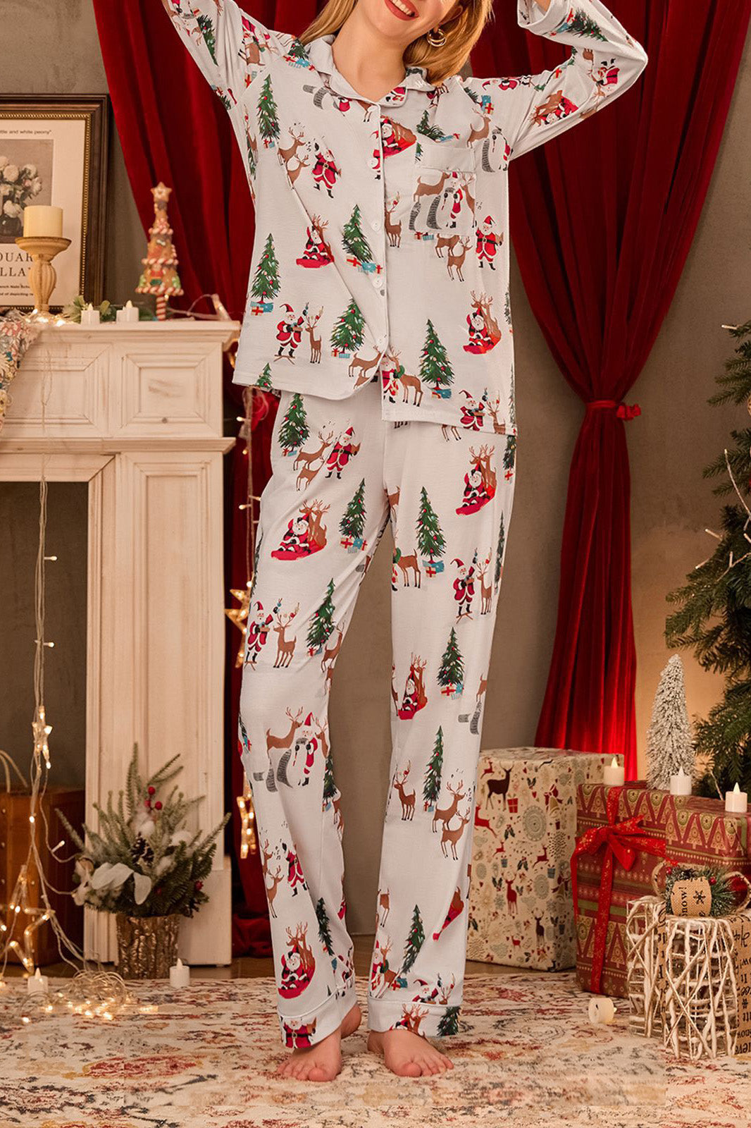 Christmas Print Pajamas-ROVOLE