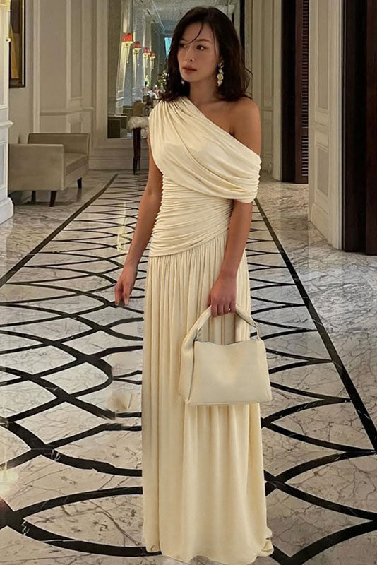 Asymmetric Cutout Evening Maxi Dress-ROVOLE