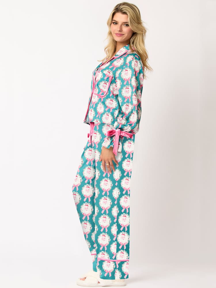 Santa Print Pajama Set-Massicos