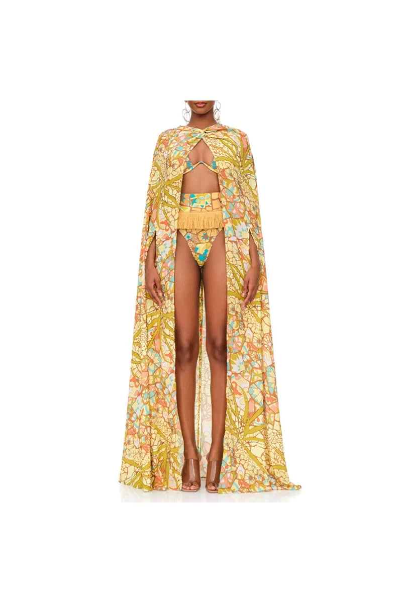 Boho Tassel Tribal Print Bikini Set-ROVOLE