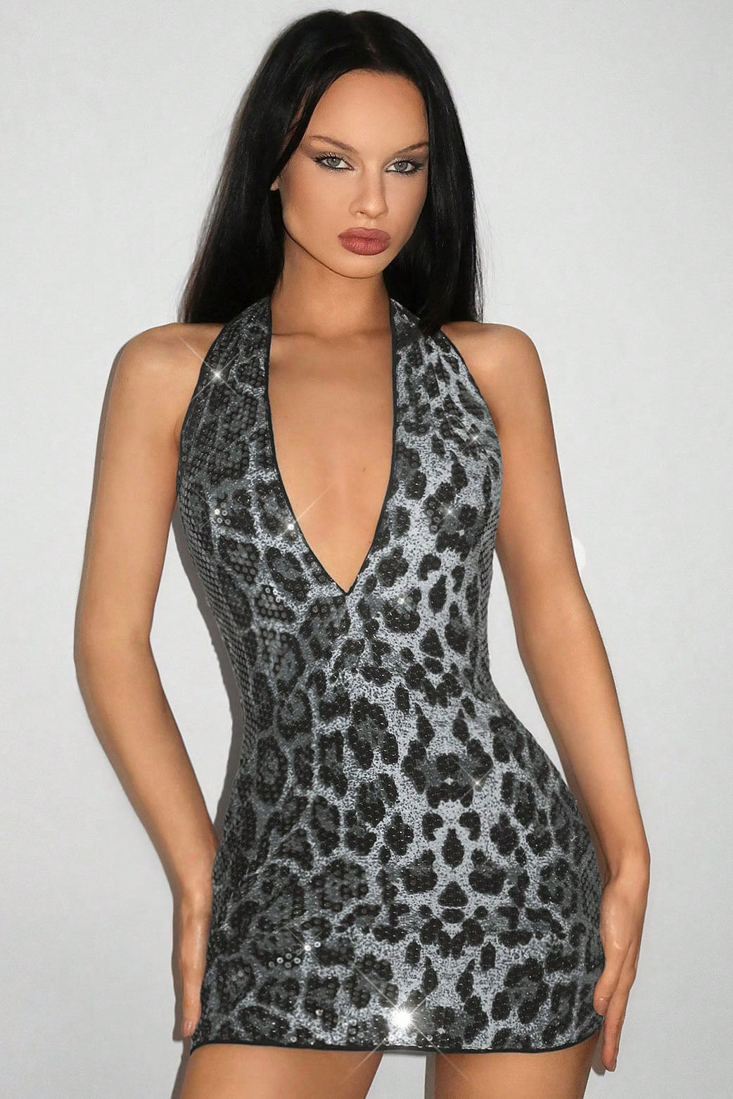 Wild Deep V Backless Sleeveless Mini Dress-ROVOLE