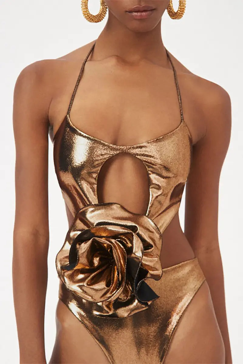 Floral Cutout Swimsuit Set-ROVOLE