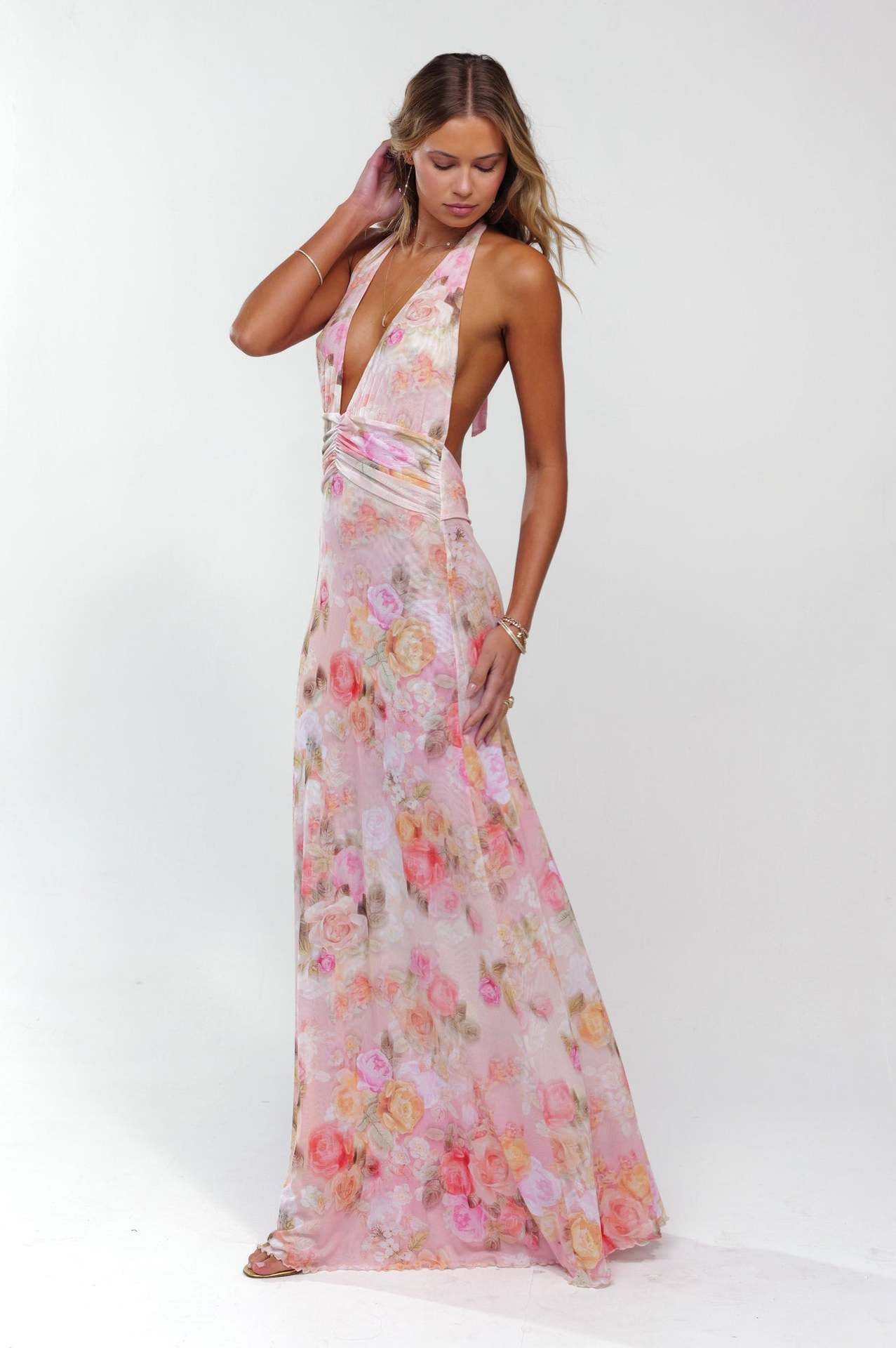 Camoni Polka Dot Diary Maxi Dress-ROVOLE