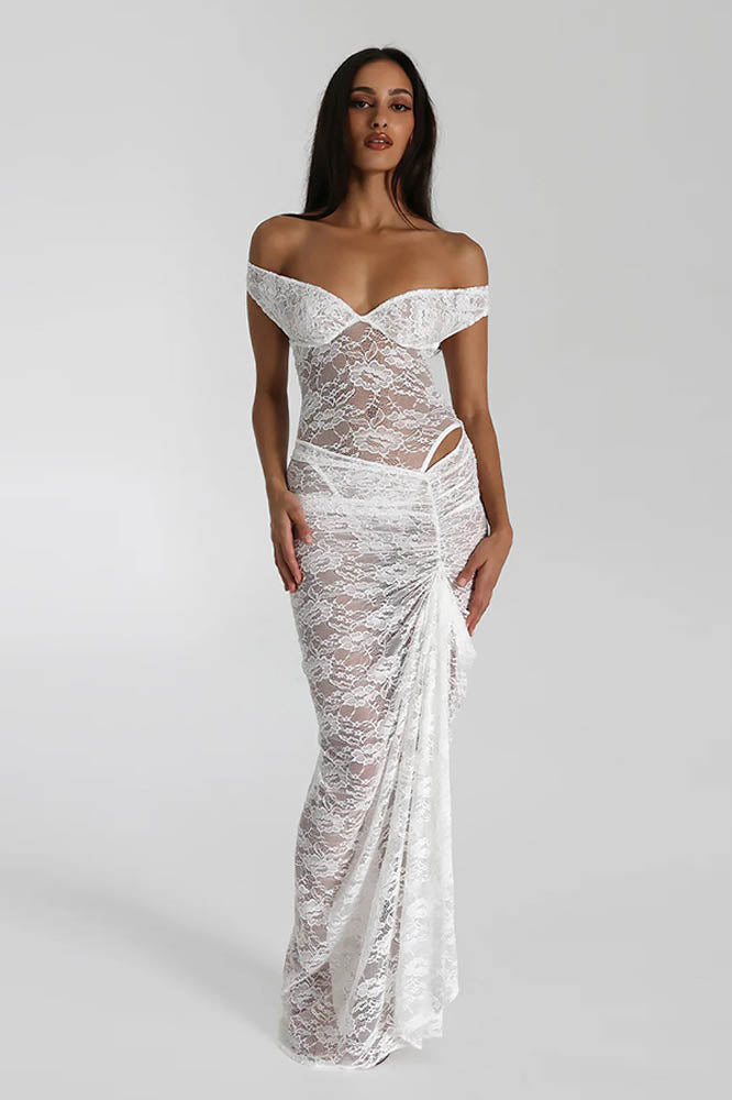 Lace Whisper – Backless Skirt Ensemble-ROVOLE