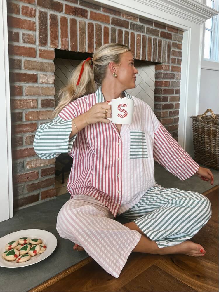 Holiday Tri-Stripe Pajama Set-Massicos