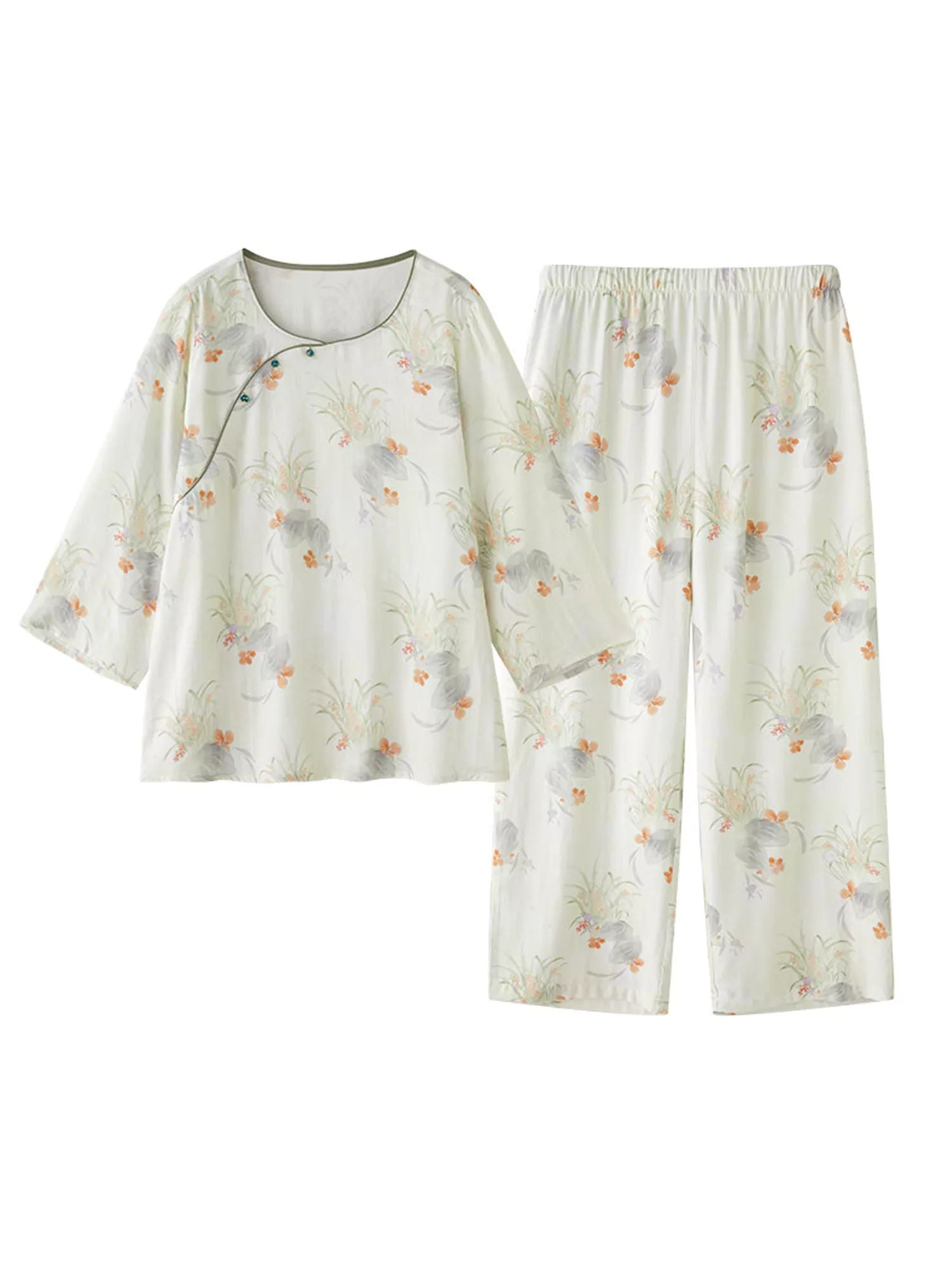Eco-Friendly  Fiber Printed Pajama Set-Massicos