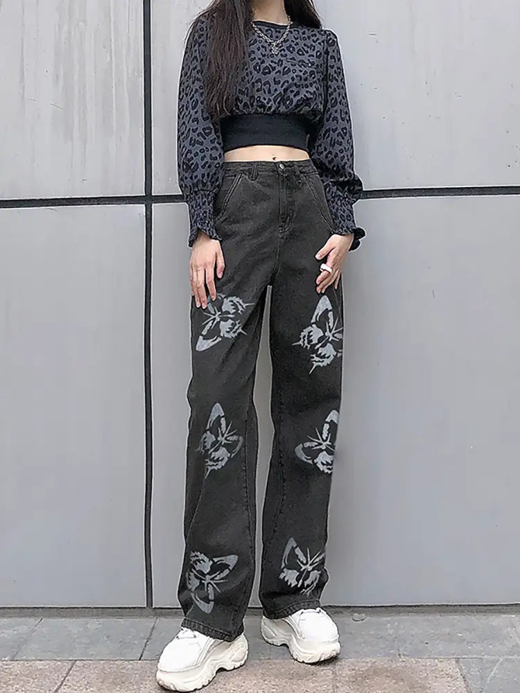 Printed Slim Fit Jeans-Massicos