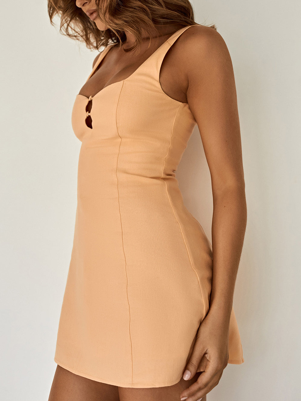 Sweetheart Neck Mini Dress-Massicos